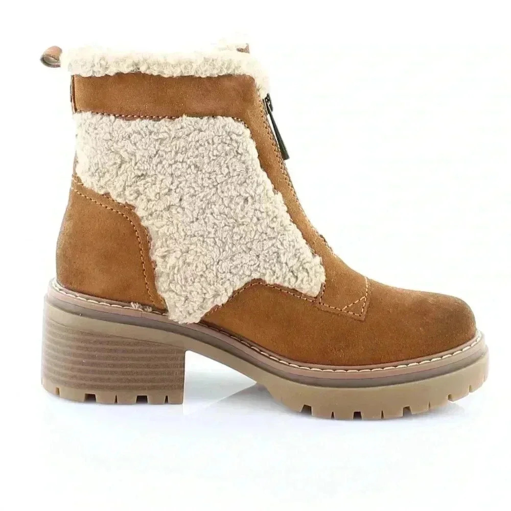 Women's Tan Shearling Ankle Boots - Picture 11 of 11